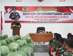 Kunker ke Kodim 0802/Ponorogo, Danrem 081/Dsj Beri Pengarahan Sekaligus Mengecek Pilot Project Ketahanan Pangan