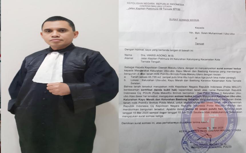 Somasi Kapolda Maluku Utara Dianggap Cacat Hukum, Masyarakat Tuntut Transparansi Riwayat Tanah