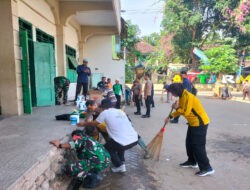 Kerja Bakti di Ponpes Tremas Arjosari, Bentuk Sinergitas TNI-Polri dan Masyarakat