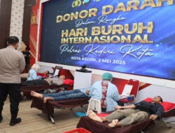 Peringati May Day, Polres Kediri Kota Gelar Donor Darah Bersama Serikat Pekerja