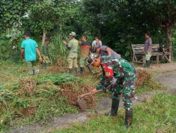 Koramil 03/Serengan Bersama Warga dan Seluruh Elemen Masyarakat Gotong-royong Bersihkan Lingkungan