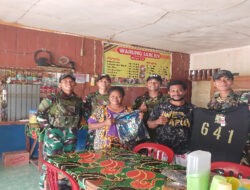 Bentuk Kasih dan Sayang, Satgas Yonif 641/Bru Bagikan Baju Untuk Warga Kampung Muaranawa