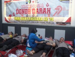 Donor Darah Sambut Hari Bhayangkara ke-79, Polres Pasuruan Libatkan 100 Peserta