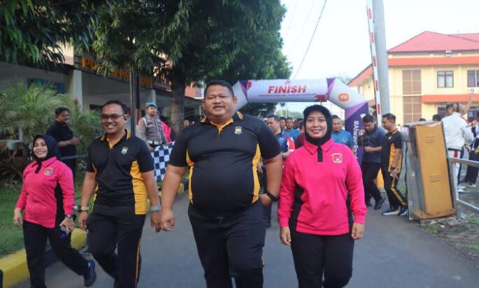 Olahraga Bersama Warnai Peringatan Hari Bhayangkara ke-79 di Mapolres Pasuruan