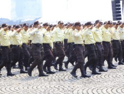 Satpam dan Potmas Ikut Ambil Bagian dalam Devile Hari Bhayangkara ke-79 di Monas
