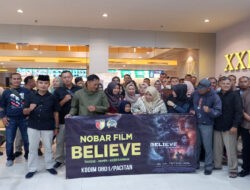 Kodim 0801/Pacitan Ajak Prajurit, Keluarga dan Warga Nobar Film “Believe” Di Suncity XXI Madiun
