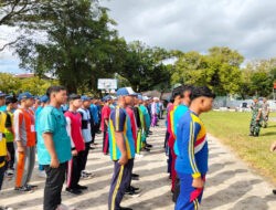 Personel Kodim 0801/Pacitan beri Materi WasBang dan PBB Pada Siswa MPLS SMK N 3 Pacitan