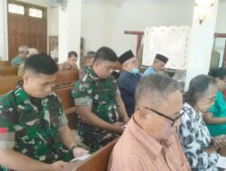 Ibadah Minggu, Personel Satgas TMMD Reguler Ke-125 Kodim 0735/Surakarta yang Beragama Kristen Ikuti Ibadah di Gereja