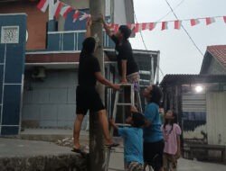 Menghias lingkungan Nuansa Merah Putih, Warga Gotong Royong Menyambut Kemerdekaan RI 80 TH