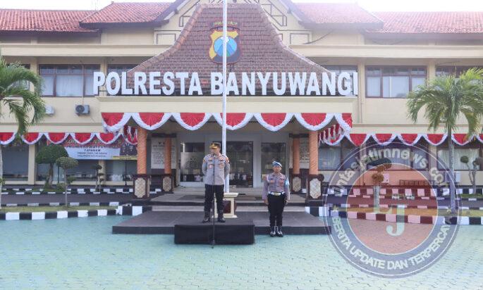 Kapolresta Banyuwangi Pimpin Apel Jam Pimpinan, Tekankan Kesehatan dan Kinerja Humanis