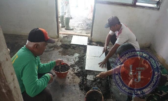 Sasaran Fisik Rehab RTLH TMMD Reguler Ke-125 Kodim 0735/Surakarta Garab Pemasangan Keramik