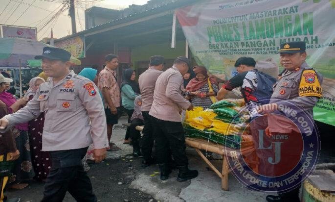 Polres Lamongan Salurkan 27 ton Beras Melalui Bazar Gerakan Pangan Murah