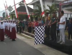 Danramil 0801/03 Arjosari Lepas Pemberangkatan Lomba Gerak Jalan Tingkat Kecamatan