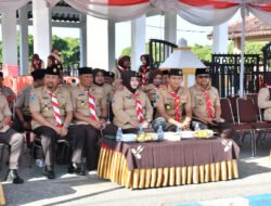 Dandim Ponorogo Hadiri Upacara Pemberangkatan Kirab dan Lomba Defile HUT Pramuka ke 64 Kwarcab Ponorogo
