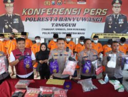Polresta Banyuwangi Berhasil Ungkap Narkoba Selama Agustus 2025 Amankan 10 Tersangka Sita 4,4Kg Sabu dan Ribuan Butir Okerbaya