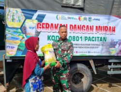 Antusias Warga Desa Poko Sambut Gerakan Pangan Murah Dari Kodim 0801/Pacitan