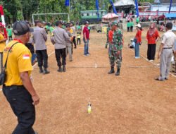 Babinsa Koramil Kendal Bersama Babinkamtibmas Berikan Pengamanan Perlombaan HUT RI di Wilayah Binaannya