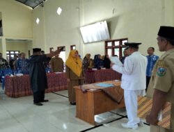 Danramil 0801/02 Kebonagung Hadiri Pelantikan Perangkat Desa di Wilayah Teritorial