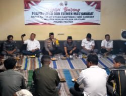 Bahas Situasi Kamtibmas, TNI dan Forkopimca Arjosari Duduk Bersama Masyarakat