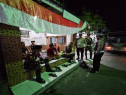 Polsek Beji dan Banser Aktifkan Pos Kamling dalam Rangka Harkamtibmas