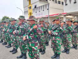 Personel Kodim Pacitan Latih Parade Defile dalam Memperingati Upacara HUT TNI Ke 80 Tahun 2025