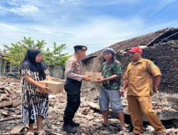 Polres Pasuruan Salurkan Bantuan untuk Korban Musibah Kebakaran di Rembang