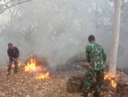 Reaksi Cepat Babinsa Kodim Ponorogo Bantu Padamkan Kebakaran Hutan