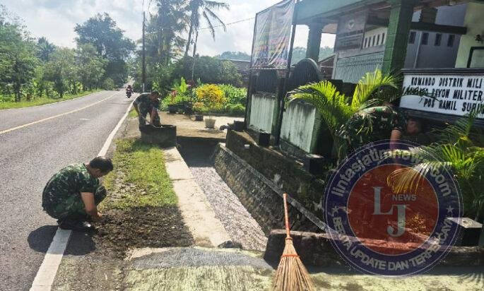 Gotong Royong Prajurit Posramil Suruh: Kebersihan Jadi Cermin Profesionalisme TNI