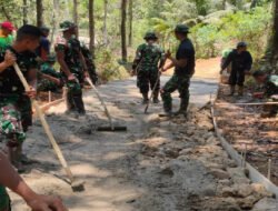 Semangat TNI dan Masyarakat Dalam Satgas TMMD Ke 126 Desa Petungsinarang