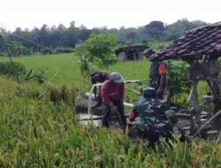 Babinsa Bantu Pemeliharaan Sumur Sibel Milik Petani