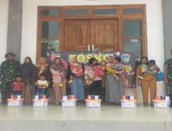 Peduli Pertumbuhan Anak, Satgas TMMD-126 Kodim Pacitan Beri Tambahan Gizi Anak Stunting