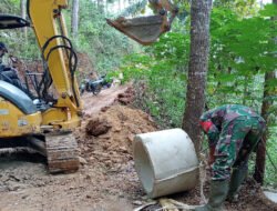 Satgas TMMD 126 Kodim 0801/Pacitan Kejar Pemasangan Gorong-gorong