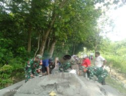 Bantu Warga Bangun Talud, Babinsa Berharap Tingkatkan Fasilitas Umum