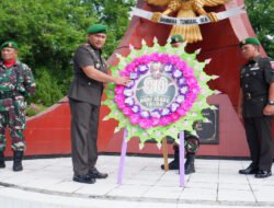 Jelang Peringatan Hari Juang TNI-AD, Dandim Pacitan Pimpin Upacara Ziarah dan Tabur Bunga
