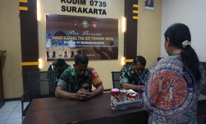 Kodim 0735/Surakarta Gelar Do’a Bersama Memperingati Hari Juang TNI AD Ke-80 Tahun 2025