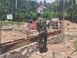 Babinsa Koramil 0801/01 Pacitan Dampingi Pembuatan Gedung KDMKP Diwilayah Binaan