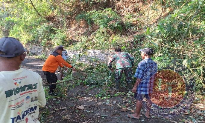 Babinsa Desa Bolo Inisiasi Kerja Bakti Bersihkan Jalan Dusun Kembangkuning