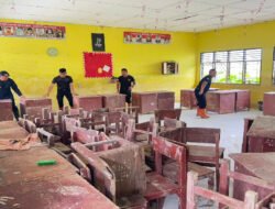 Polri Peduli Pendidikan, Pulihkan Fasilitas Pendidikan di SMA Negeri 1 Tanjung Pura Pascabanjir