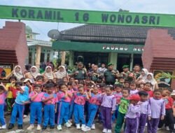 Langkah Kecil Generasi Bangsa, Anak-Anak TK Antusias Belajar di Koramil Wonoasri