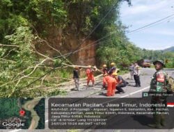 Aksi Sigap TNI Polri dan Instansi Terkait Evakuasi Pohon Tumbang Di Jalur Utama Pacitan-Ponorogo