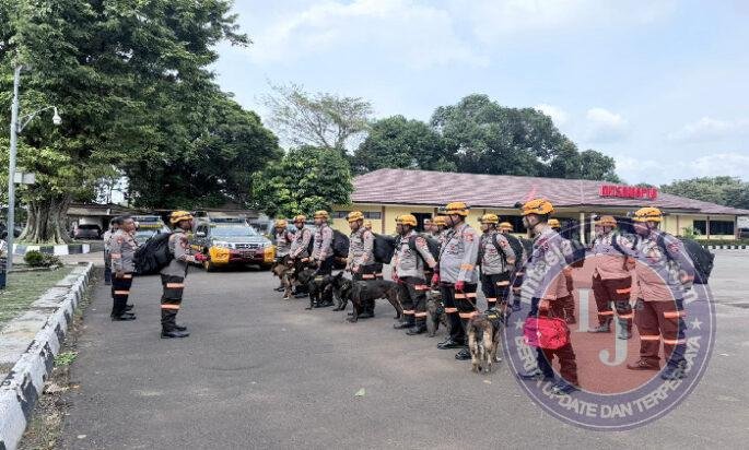 Den K9 SAR Ditpolsatwa Korsabhara Baharkam Polri Siap Perkuat Penanganan Bencana Longsor di Cisarua