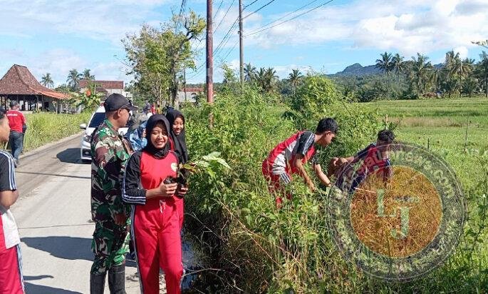 Hijaukan Lingkungan, Kodim Ponorogo Lakukan Tanam Anakan Bibit Pohon