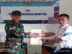 Danramil 0801/05 Nawangan Hadiri Rekrutmen Penjaringan Tes Komputer Calon Perangkat Desa Gondang