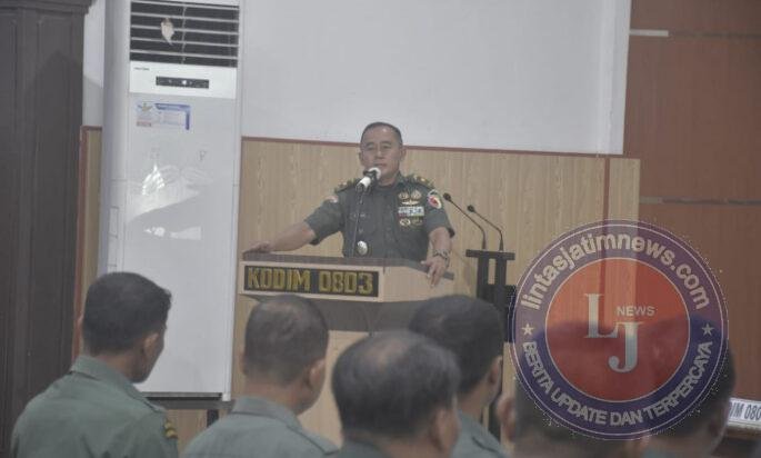 Kodim 0803/Madiun Gandeng Denpom V/1 Beri Penguatan Disiplin Prajurit