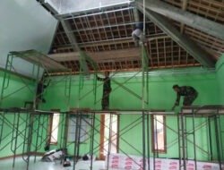 Demi Kenyamanan Warga Saat Beribadah, Masjid Al Huda Di Rehab Satgas TMMD 127 Kodim Wonogiri