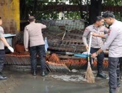 Satgas Bang Jasri Polres Pelabuhan Tanjung Priok, Gelar Kerja Bakti di Masjid Baitul Latief