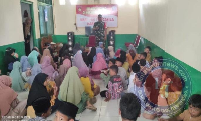 Babinsa Berikan Wasbang kepada Anak TPA, Pendidikan Agama dan Rasa Nasionalisme Harus Berjalan Seimbang