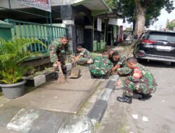Jum’at Bersih, Koramil 02/Banjarsari Laksanakan Kerja Bakti Bersihkan Lingkungan Perkantoran