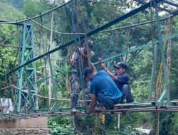 Progres Capai 50 Persen, TNI Kebut Pembangunan Jembatan Gantung Perintis Garuda II Di Pacitan