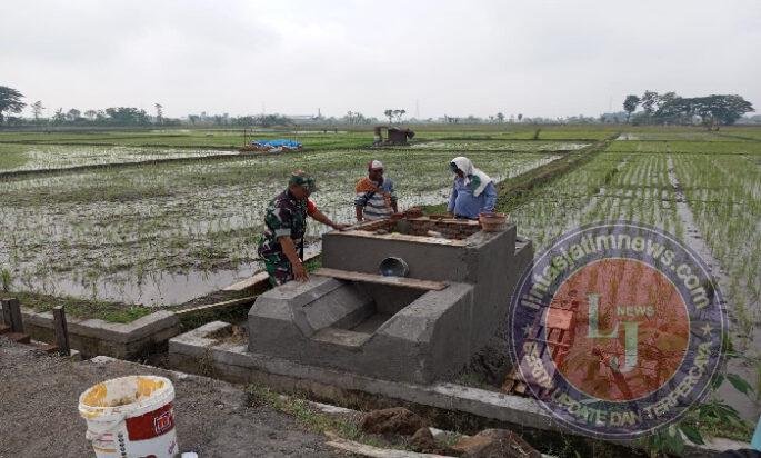 Babinsa dan Warga Pulerejo Bangun Saluran Irigasi Sumur Sible